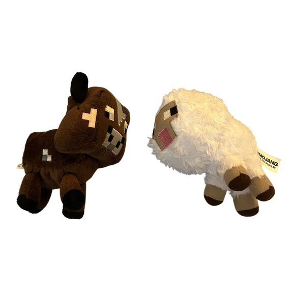 Minecraft Baby Cow And Baby Sheep Plush Set By Mojang 5 Inch Official Game Chara - Picture 4 of 4